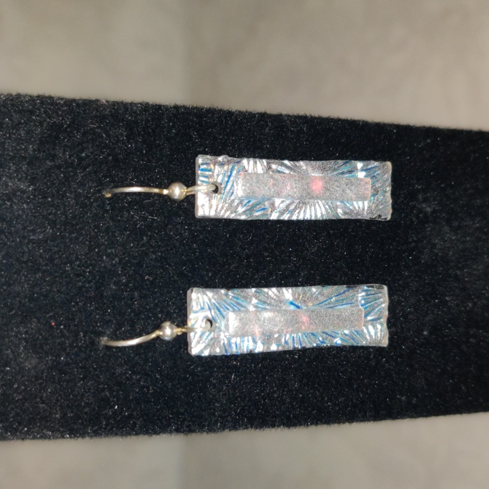 Dichromatic White Glass Earrings